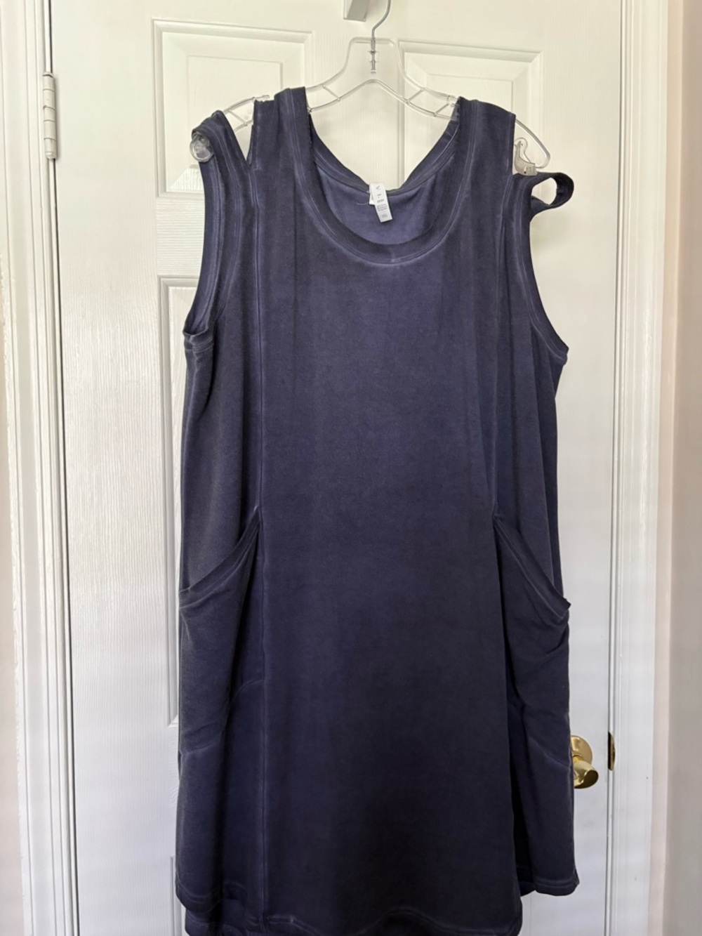 Women's Navy Sleeveless Pocket Dress